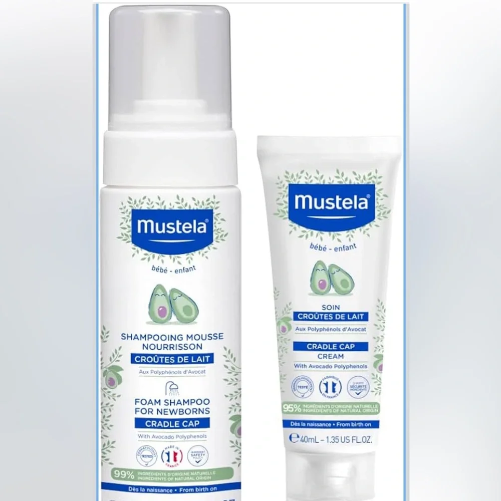 New Mustela Cradle Cap Fragrance-Free Baby Shampoo & Cream for Baby & Newborn